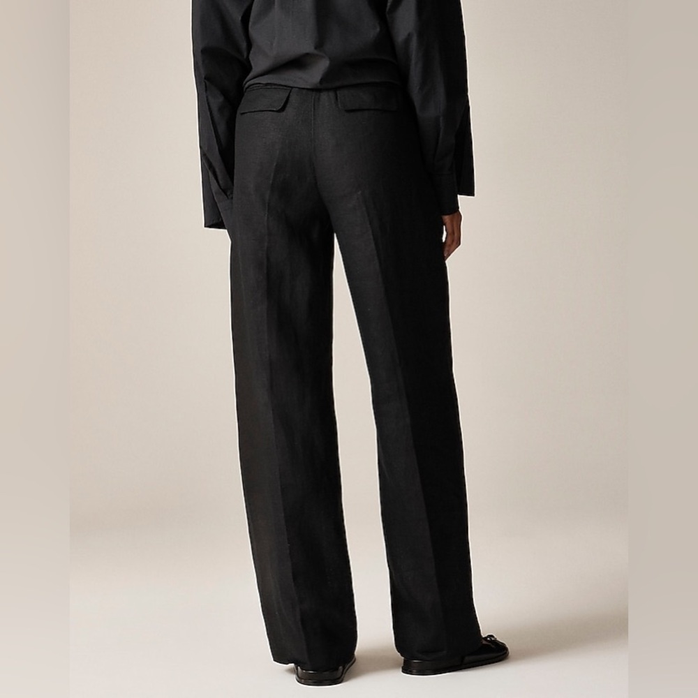 J. Crew Chelsea linen-cupro blend essential pant in Washed Black 4